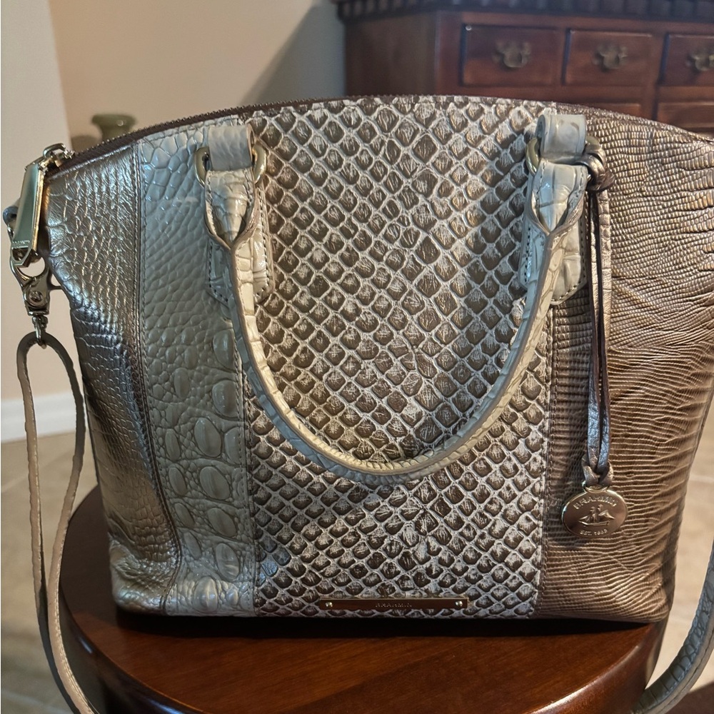 Brahmin Snakeskin handbag in Contour Gold Melbourne
